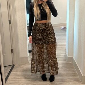 Midi Animal Print Skirt